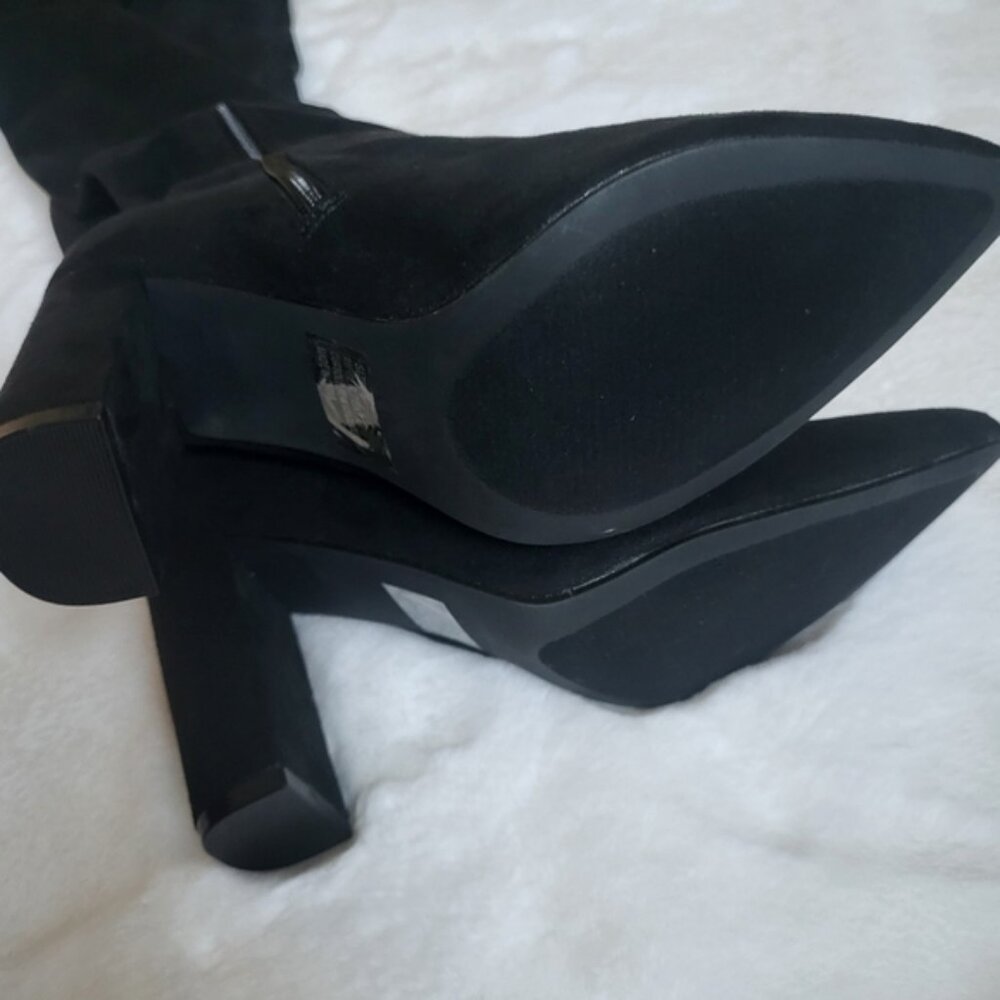 NWT New York & Company Faux Suede Tall Heeled Monia Boot - Picture 7 of 13